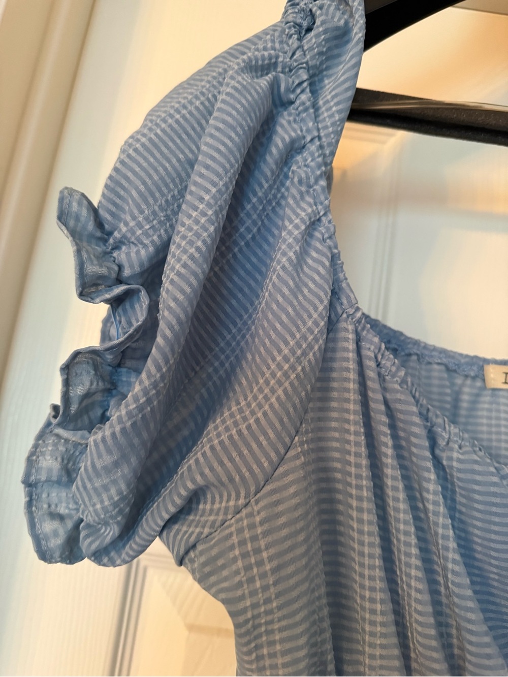 Liberty Love Light Blue Smocked Tiered Dress with Puff Sleeves - Picture 3 of 3